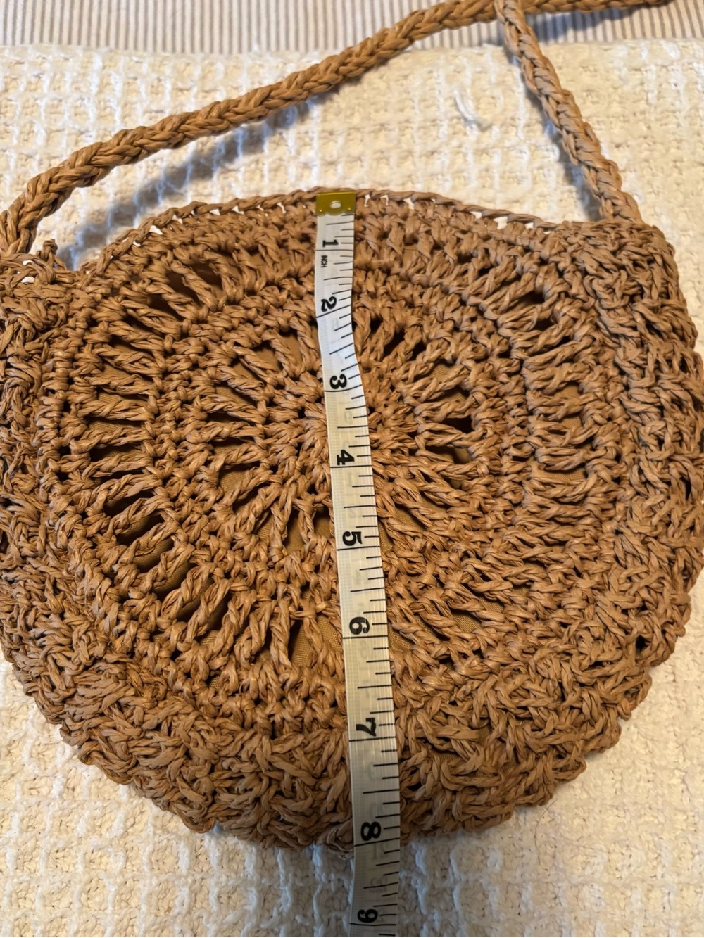 Woven Round Crossbody Bag - Brown - Picture 4 of 4